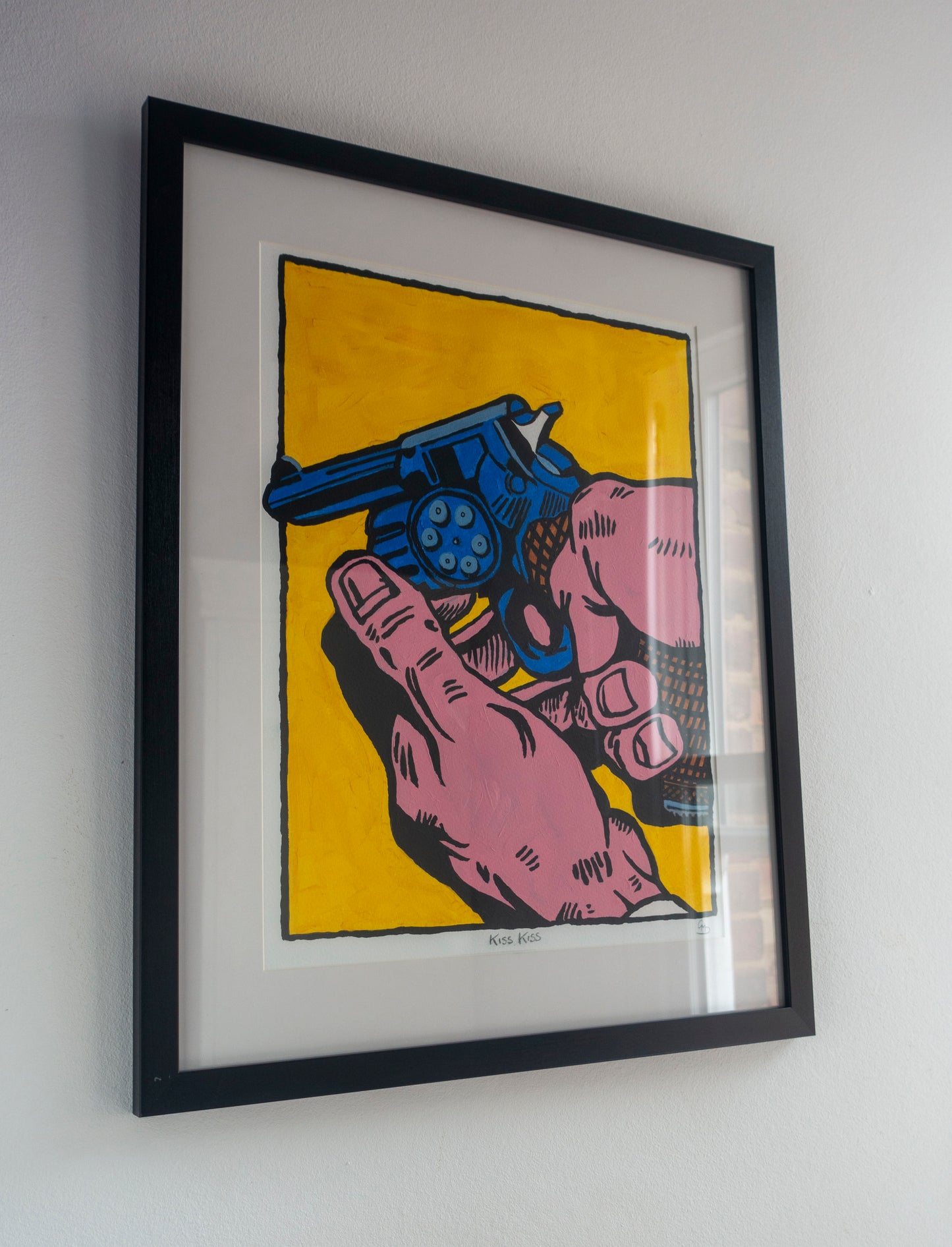 Kiss Kiss - A Framed and Original Painting from Bravespears