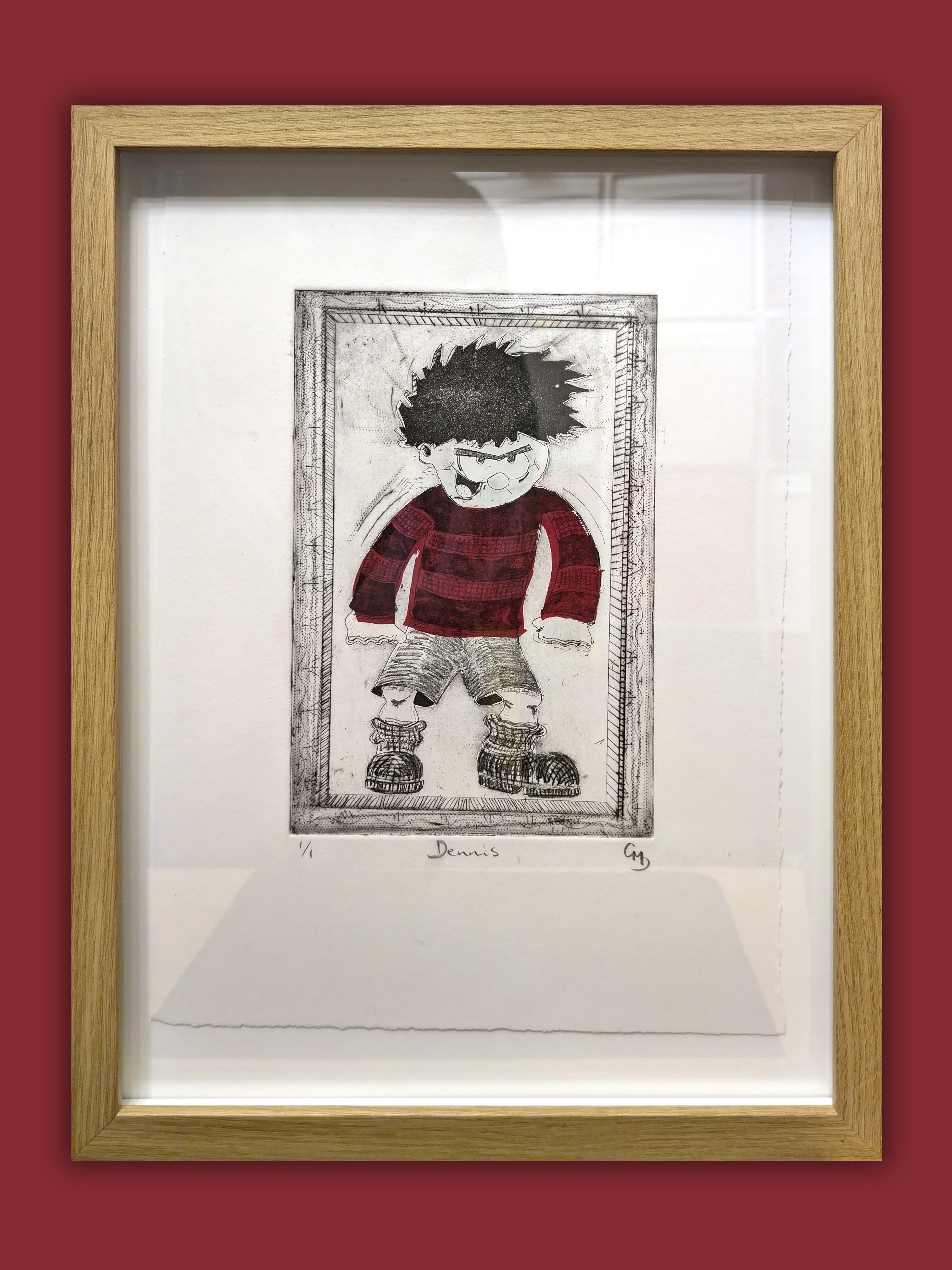 Dennis -  Intaglio Mono Print / Framed