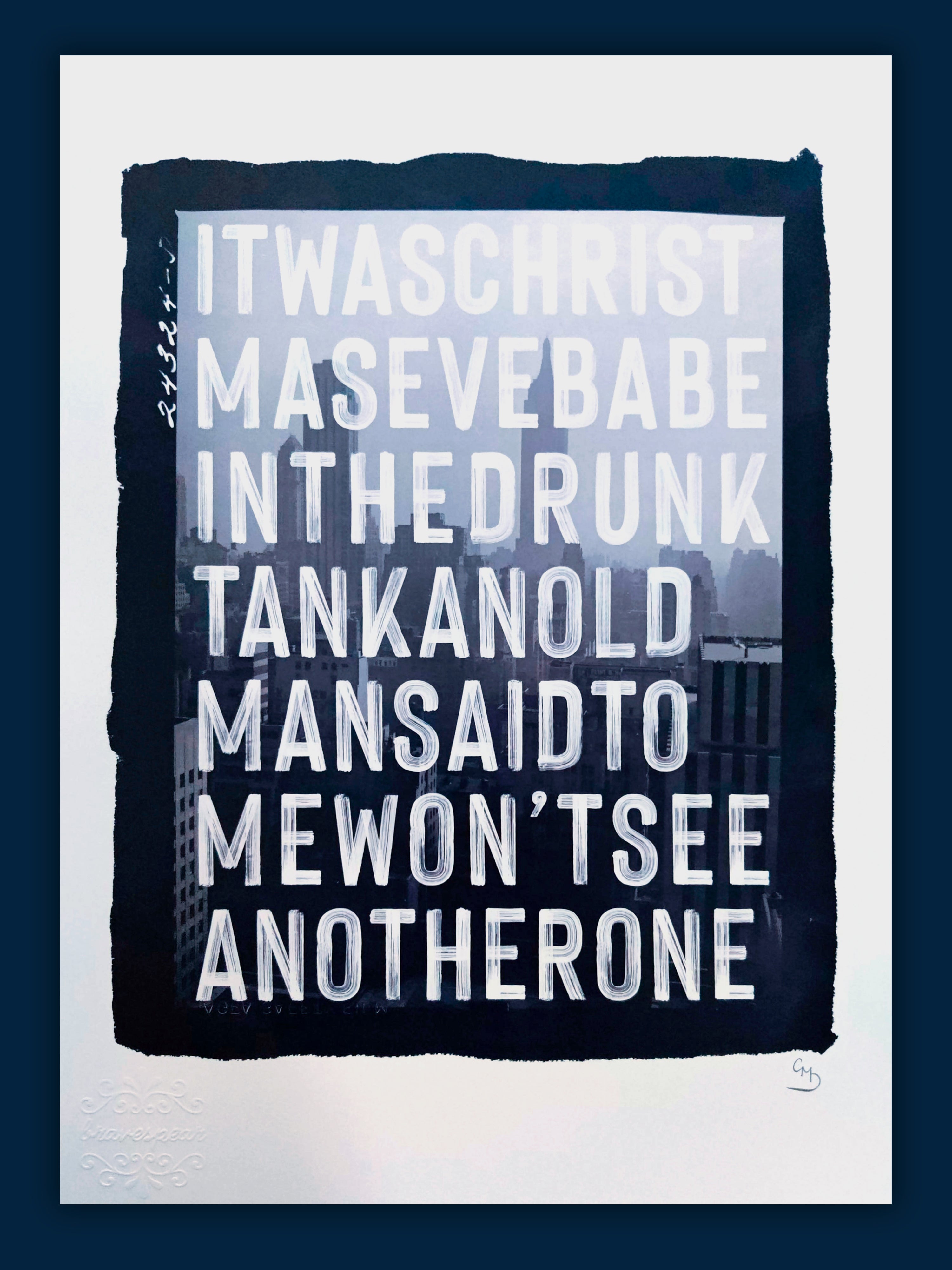 It Was Christmas Eve - Original Hand Embossed and Signed Giclee Print