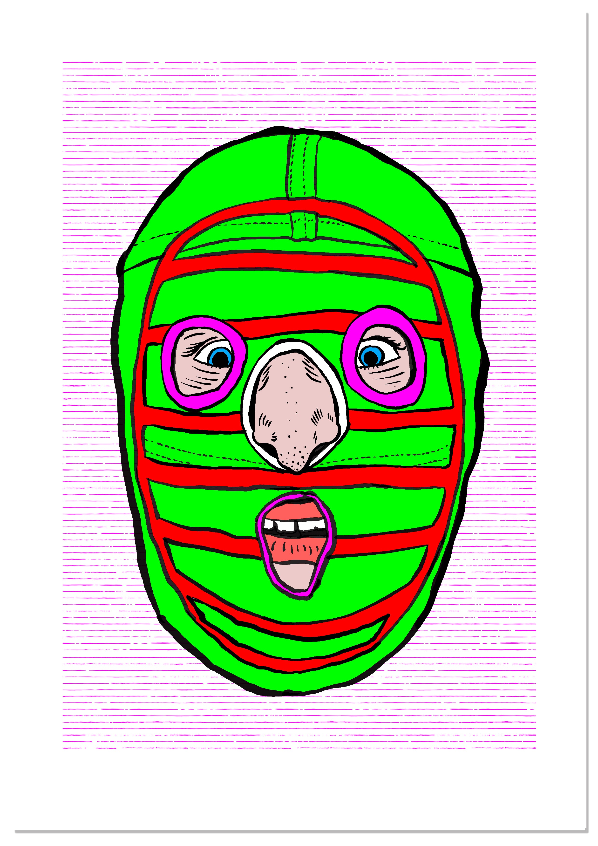 "Kendo" is an Open Edition Print based on legendary British wrestler Kendo Nagasaki