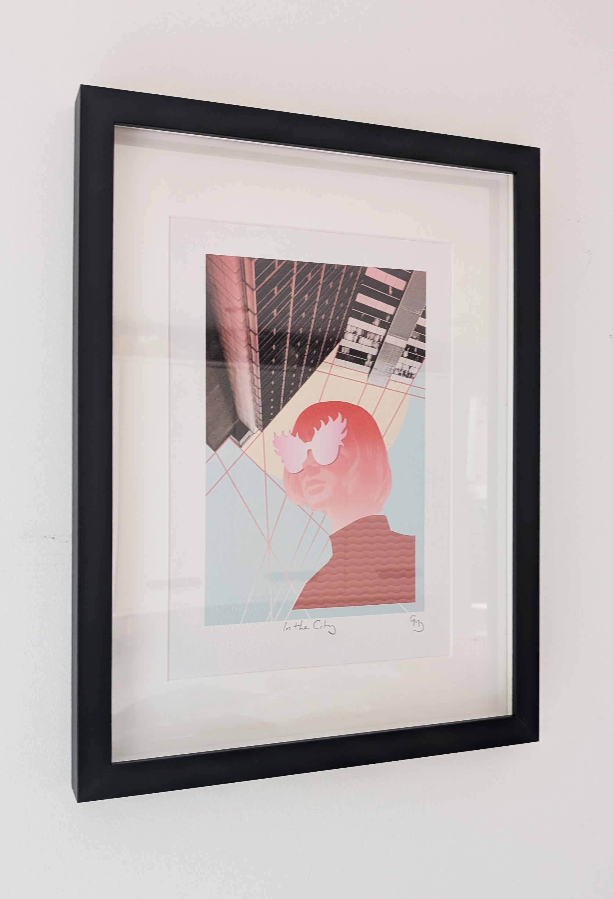 In The City open edition print by Gerard McDonagh – framed size 420mm × 320mm, embossed and signed