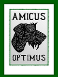 Amicus Optimus screen print by Gerard McDonagh in black and green – limited edition of 20

Amicus Optimus contemporary dog print with bold text and halftone design