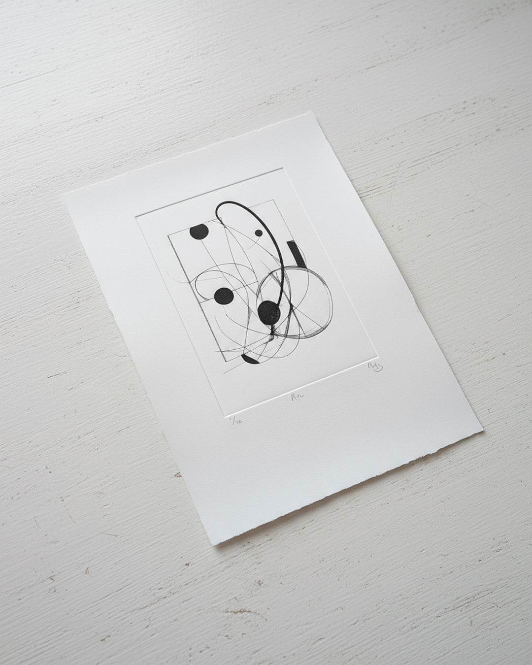 “Sway” handmade etching using a contemporary intaglio plate, featuring textured rhythmic marks influenced by jazz and expressionist art.