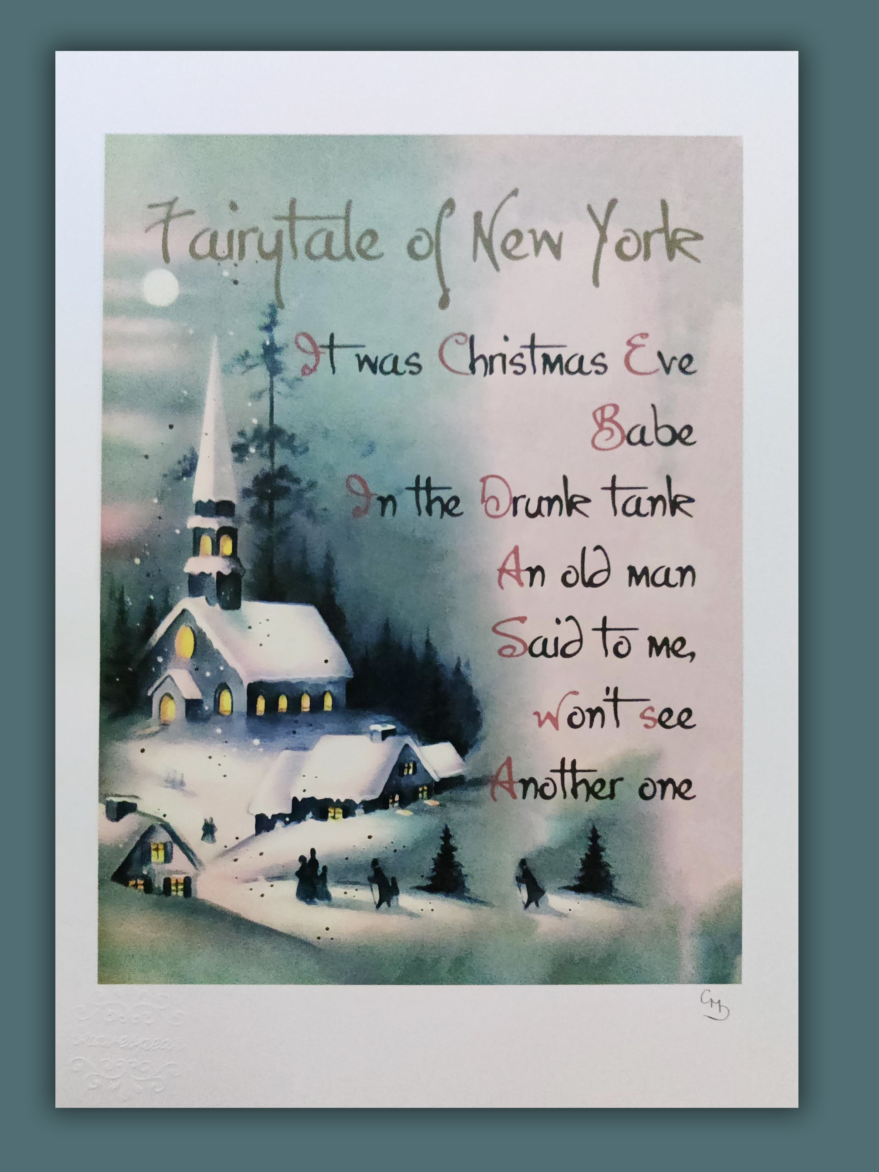 Fairytale of New York - A hand embossed and Signed Giclee print