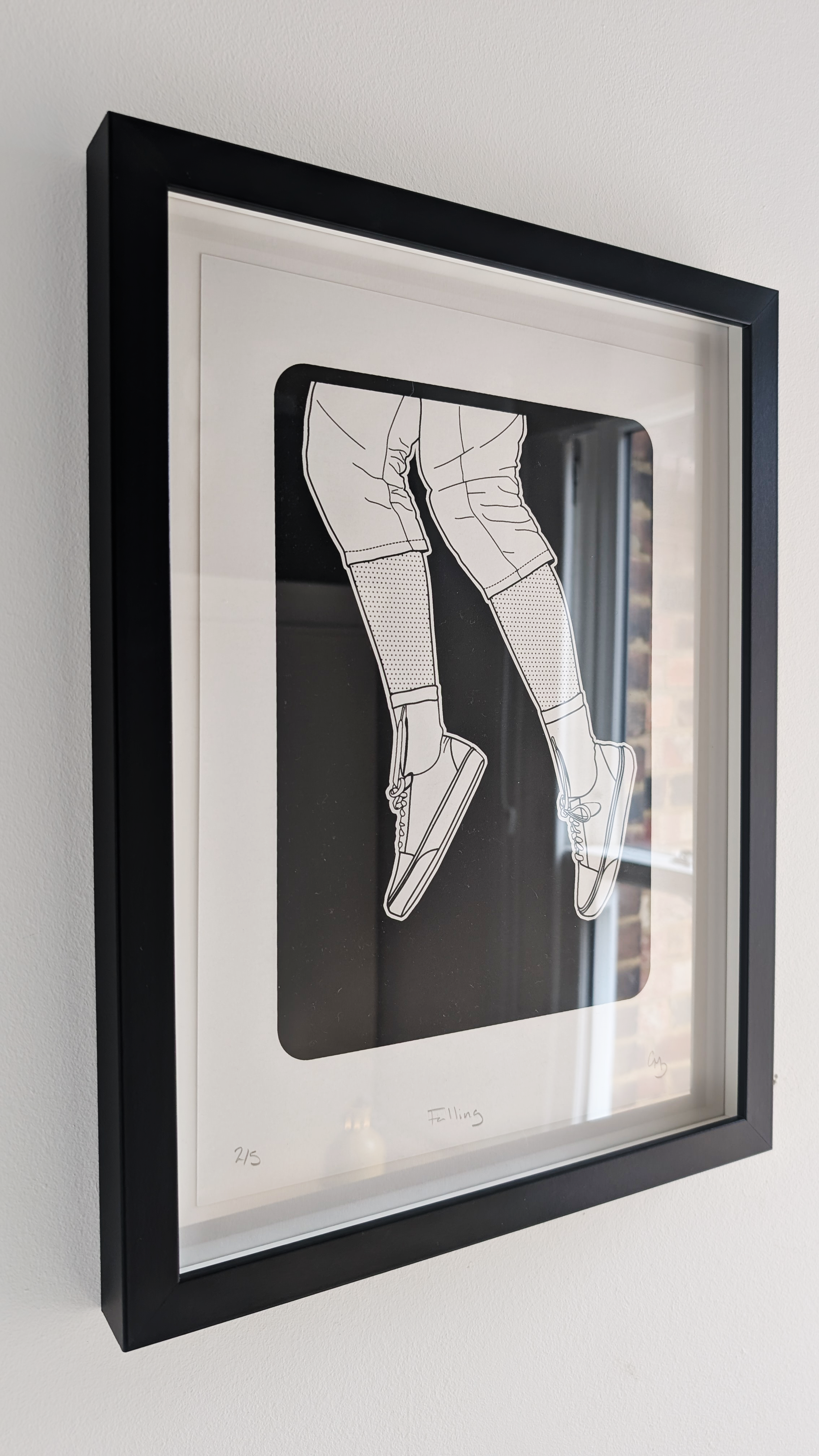 Falling – Limited Edition Black and White Screen Print by Gerard McDonagh (Edition of 5)