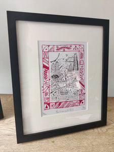 Immerse yourself in the allure of cityscape artistry with this contemporary masterpiece, featuring London’s skyline against a backdrop of nature, available framed for effortless display.