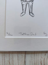 Load image into Gallery viewer, Contemporary pop art for your collection - &#39;Tattoo Dad&#39; - 105x148mm dimensions