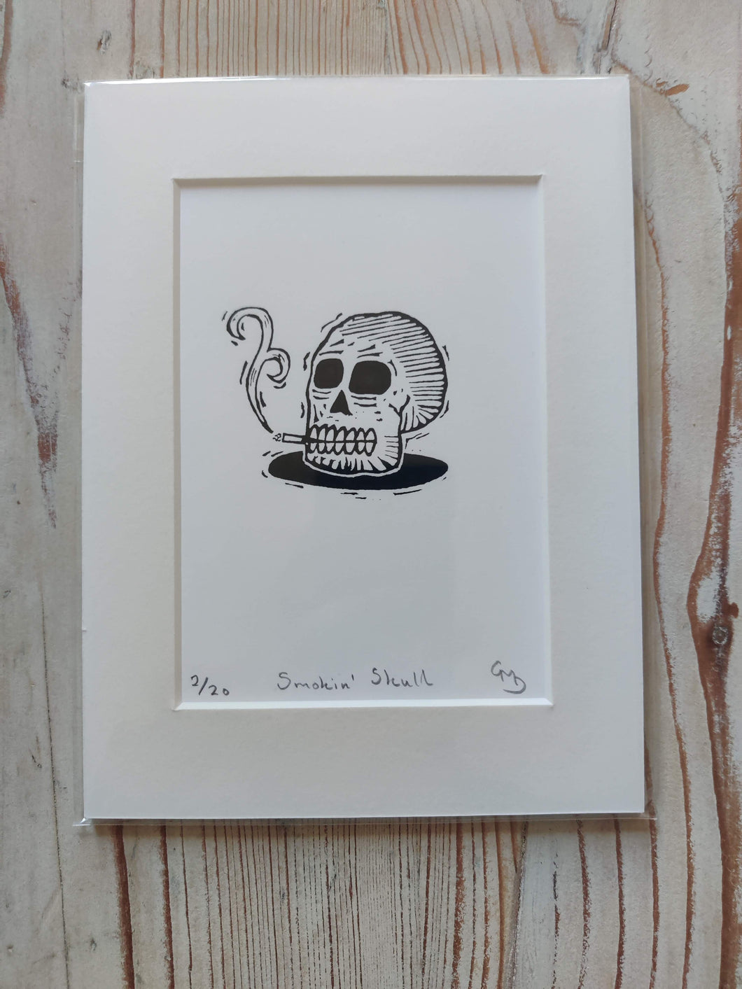 Pop art masterpiece - 'Smokin' Skull' - limited edition silk screen print
