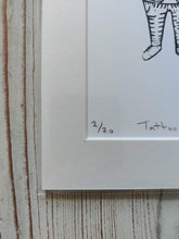Load image into Gallery viewer, Original ink drawing transformed into a unique hand-pulled print - &#39;Tattoo Dad.