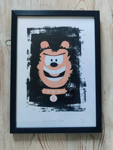 Hand-pulled at Print Club - vibrant tribute to Dennis the Menace's Gnasher.