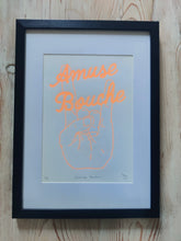 Load image into Gallery viewer, Framed pop art print - &#39;Amuse Bouche&#39; - Neon Orange brilliance.