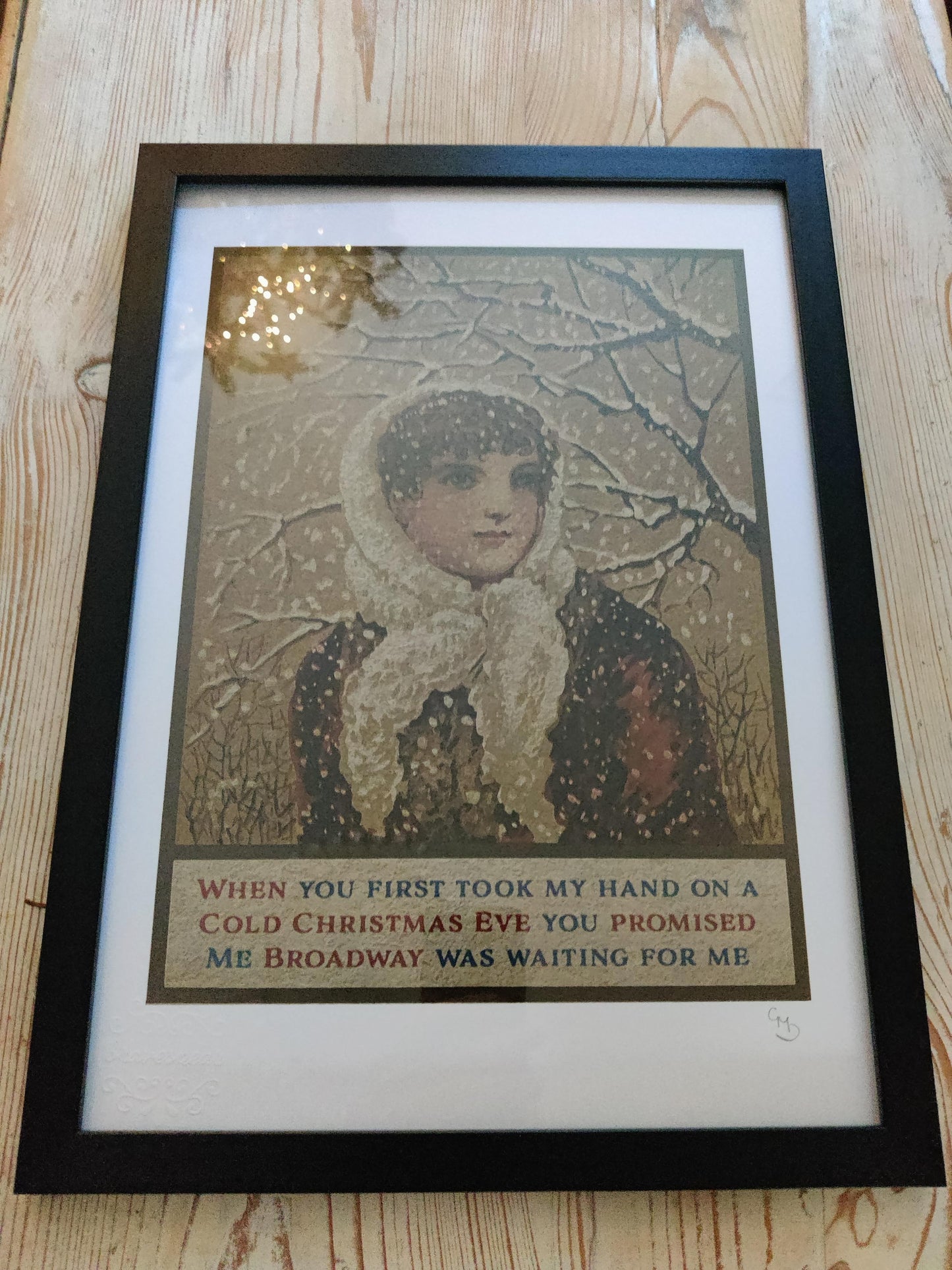 Framed 'Fairytale of New York' vintage giclee print - a heartfelt homage.