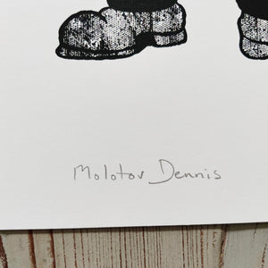 Molotov Dennis - An Original Limited Edition Screen Print by Gerard McDonagh / Bravespear