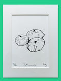 “Satsumas” original hand-pulled screenprint, limited edition artwork by Bravespears.