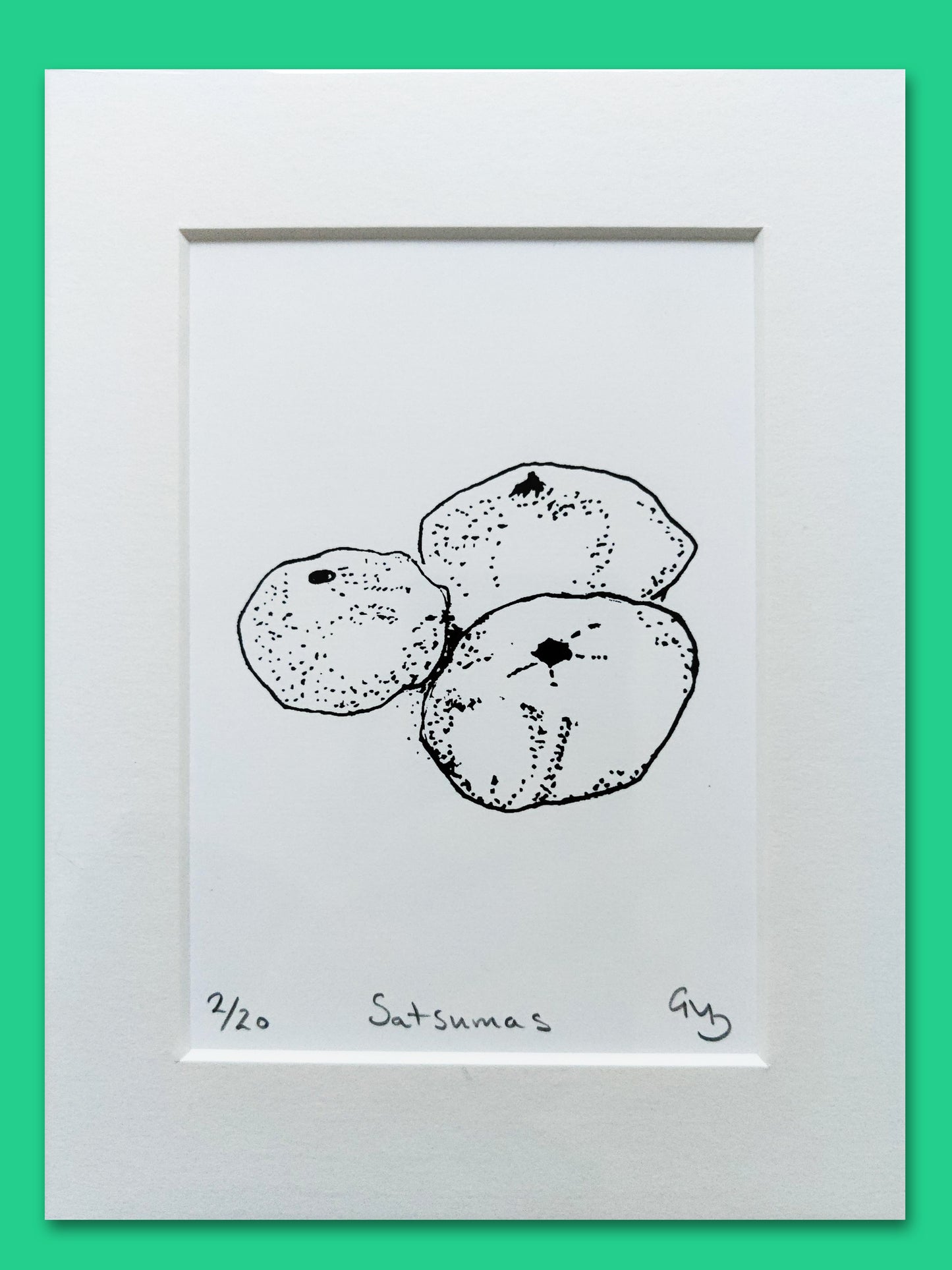 Satsumas - An Original Hand Made Screen Print by Gerard McDonagh / Bravespear