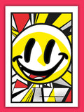 Higher State screen print by Gerard McDonagh – bold yellow smiley with black, red, and halftone textures inspired by Josh Wink track, unframed (edition of 20)